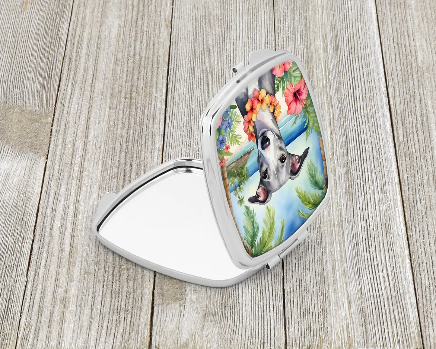 Whippet Luau Compact Mirror