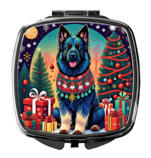 Belgian Sheepdog Christmas Compact Mirror