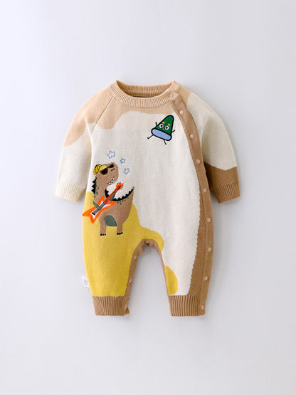 Baby Leisure Long Sleeve Double-layer Embroidered Jumpsuit