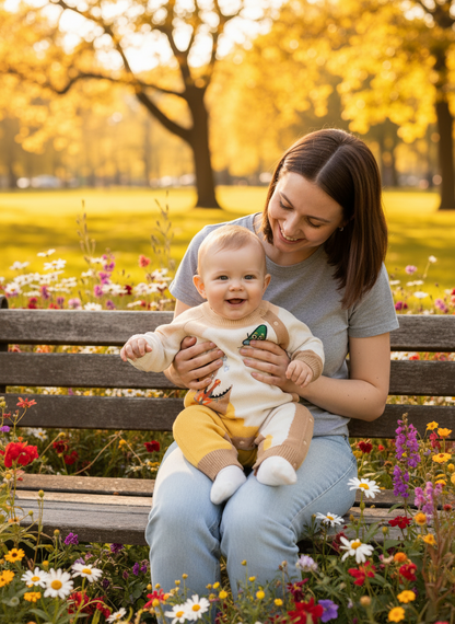 Baby Leisure Long Sleeve Double-layer Embroidered Jumpsuit