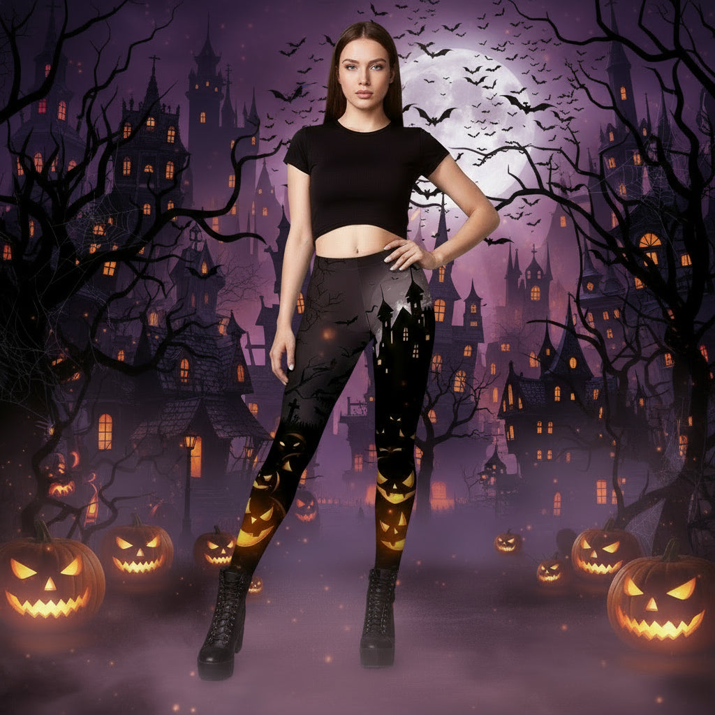 Women's Halloween Dark Style Printed Leggings