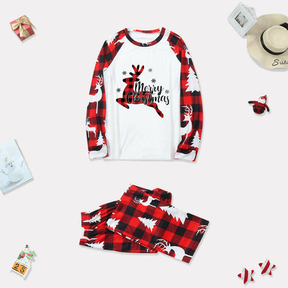 Christmas Deer Print Sleepwear Pajamas Parent-child Set