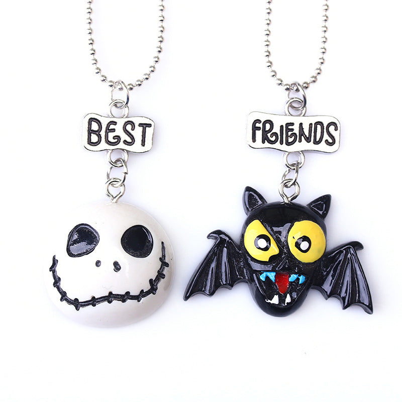 Popular Halloween Doll Bat Children's Necklace Two-piece