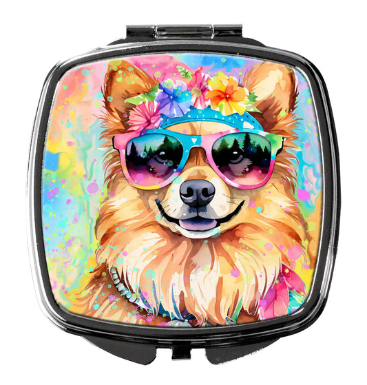 Pomeranian Hippie Dawg Compact Mirror