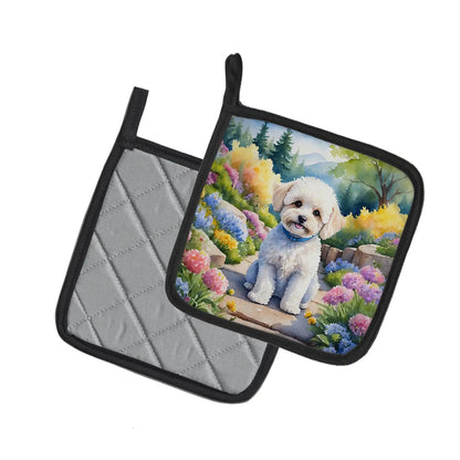 Maltipoo Spring Path Pair of Pot Holders