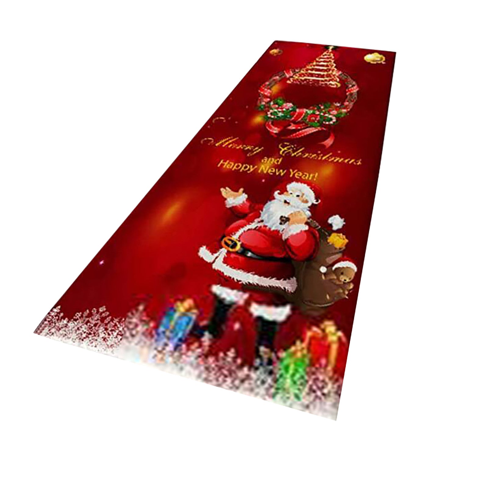 Christmas Flannel Floor Mat Bedroom Non-slip Fluffy Carpet