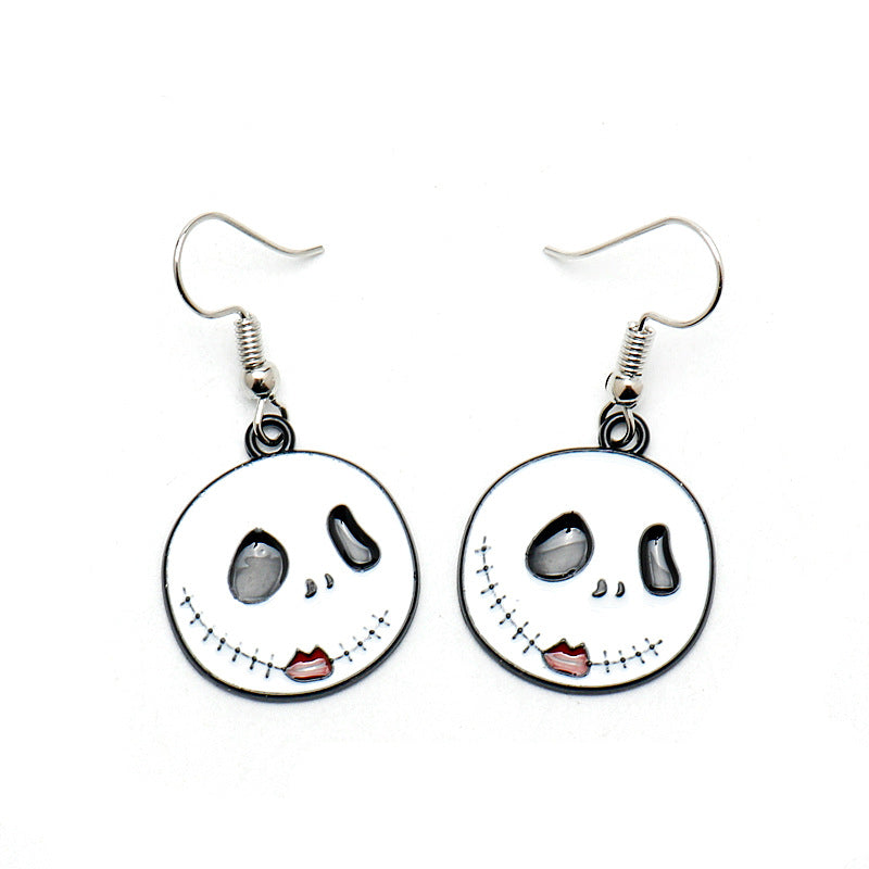 Pumpkin Cat Ghost Skull Earrings