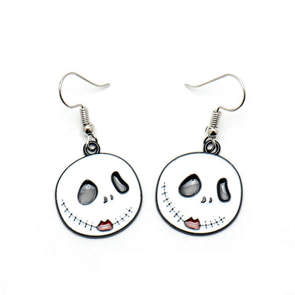Pumpkin Cat Ghost Skull Earrings