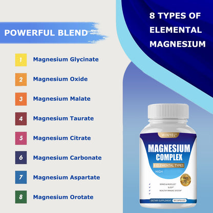 Magnesium complex 8-type magnesium blend chart with bottle