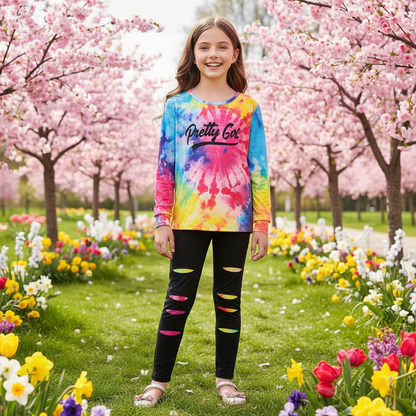 Toddler Girls' Spring Fall Outfit Set Pretty Girl Letter Print Long Sleeve Pullover Top & Matching Pants