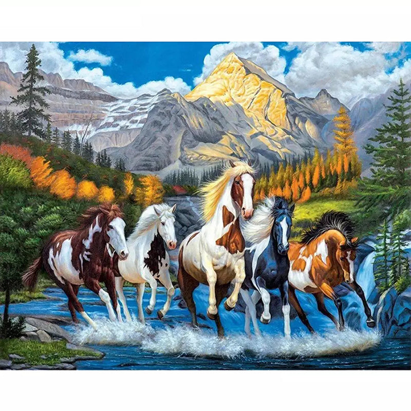 5D Animal Diamond  Horse Painting