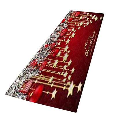 Christmas Flannel Floor Mat Bedroom Non-slip Fluffy Carpet