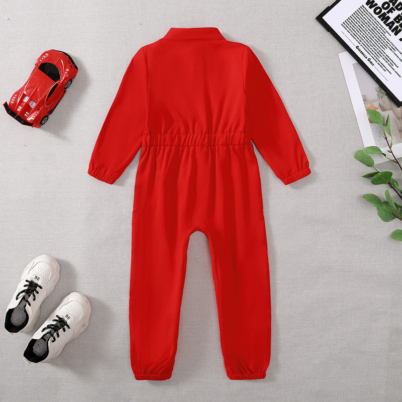 Toddler Girls Boys Racing Jumpsuit, Racer Outfit, Party Race Car Driver Clothing Set