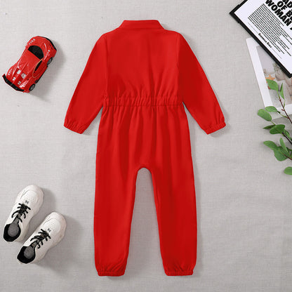 Toddler Girls Boys Racing Jumpsuit, Racer Outfit, Party Race Car Driver Clothing Set