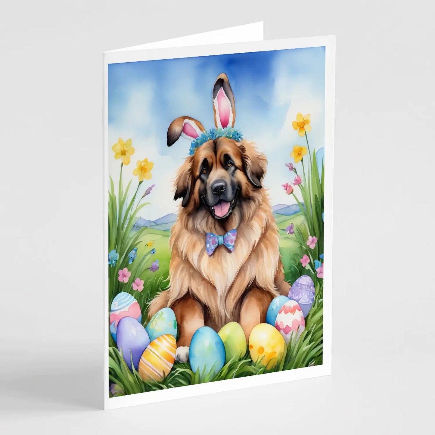 Leonberger Easter Egg Hunt Greeting Cards Pack of 8