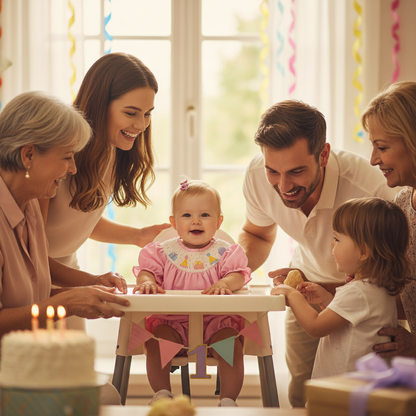 Infant Girls' Cute Birthday Smocked Bubble Romper Short Sleeves Crew Neck Cartoon Embroidery Princess Party Bodysuit