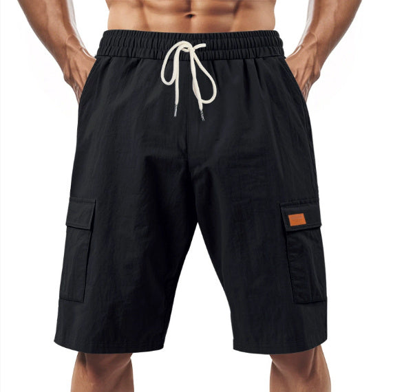 Loose And Leisure Solid Color Linen Drawstring Shorts