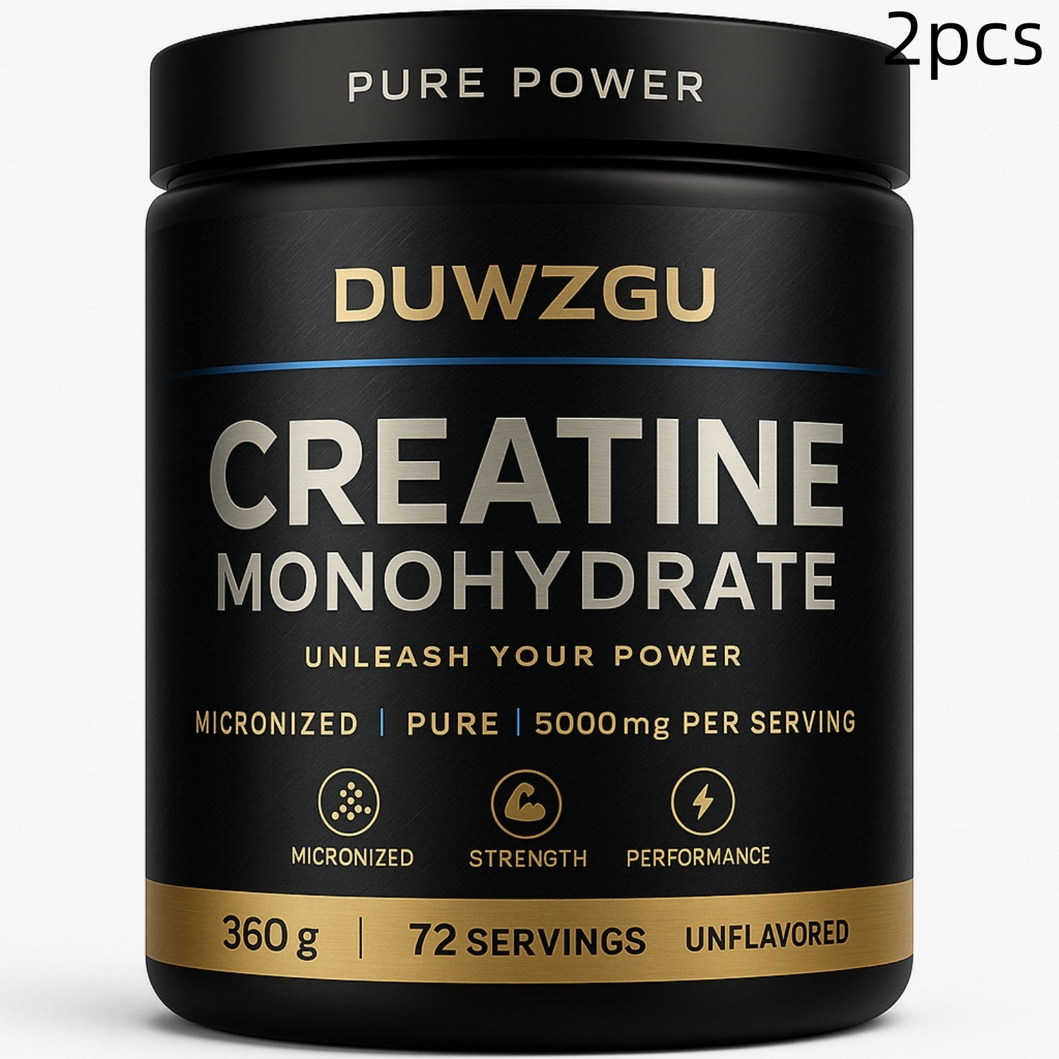 DUWZGU powder tub 2-pack, 360g, 72 servings, unflavored