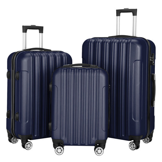 Vertical 3-in-1 Spinner Wheel With Handle Trolley Case 20in 24in 28in ABS Aluminum Alloy Classic Color - Navy Blue