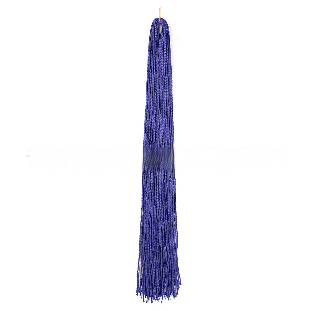 Dark purple braided crochet hair extension bundle with long straight strands