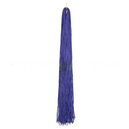 Dark purple braided crochet hair extension bundle with long straight strands