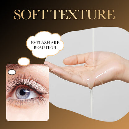 Eyelash castor oil with clear oil drop on hand, 15 ml