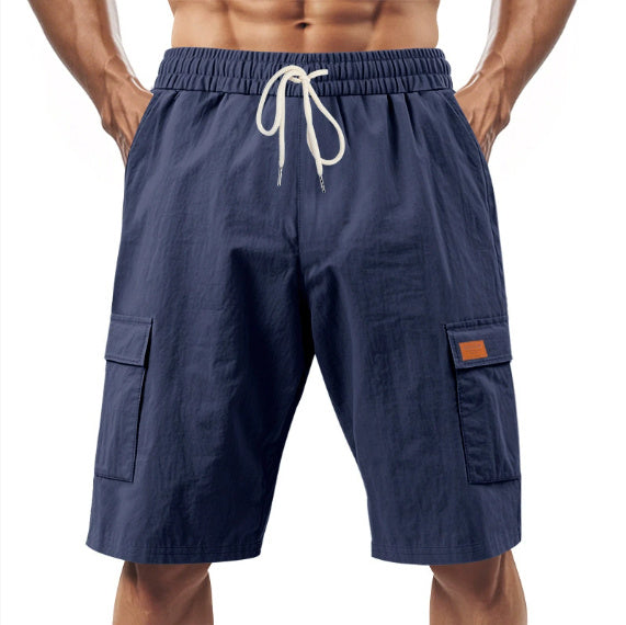 Loose And Leisure Solid Color Linen Drawstring Shorts