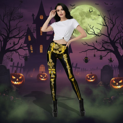 Halloween Costume Horror Ladies Skull Print Leggings