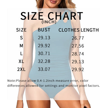 Women's Tummy Control One Piece Swimsuit, One Shoulder Full Coverage Bathing Suit