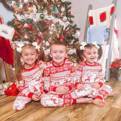 Cotton Blend Parent-child Clothing Christmas Pajamas Fall Family Set