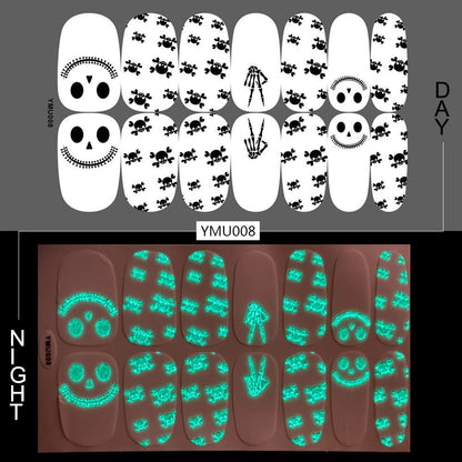 Luminous Halloween Skull Graffiti Sticker Set Of 12