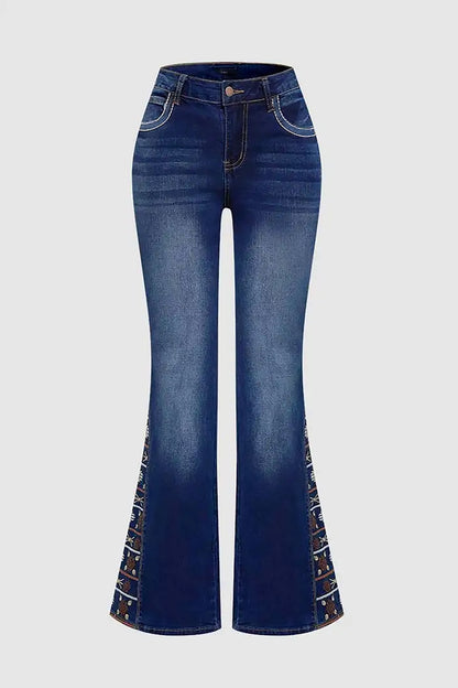 Women's High-Waist Heavily Ripped Jeans, Wide-Leg Full-Length With A Destroyed Streetwear Finish, Light-Wash Denim