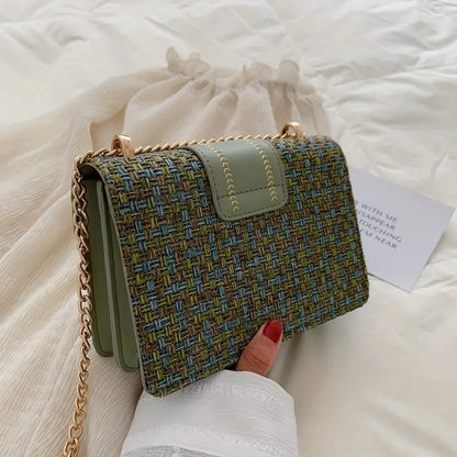 PU Crossbody Small Fragrance Style, Women's Shoulder Bag, Sense Of Luxury, Emotional Chain