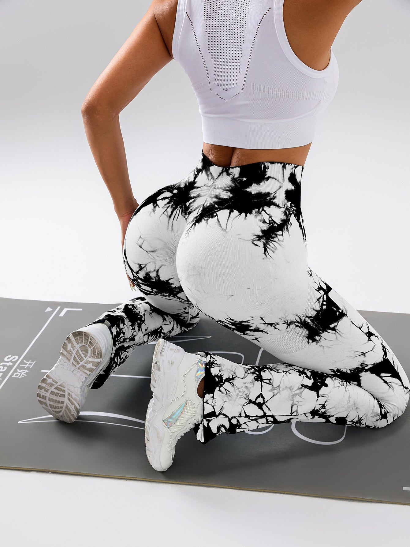 3 Pack Tie Dye Seamless High Waisted Workout Scrunch Butt Lifting Athletic, Leggings For Women Yoga Gym Athletic Pants