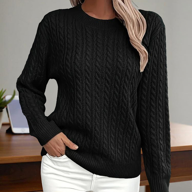 Women's Textured Long Sleeve Sweater Crewneck Pullover Dressy Casual Outfits