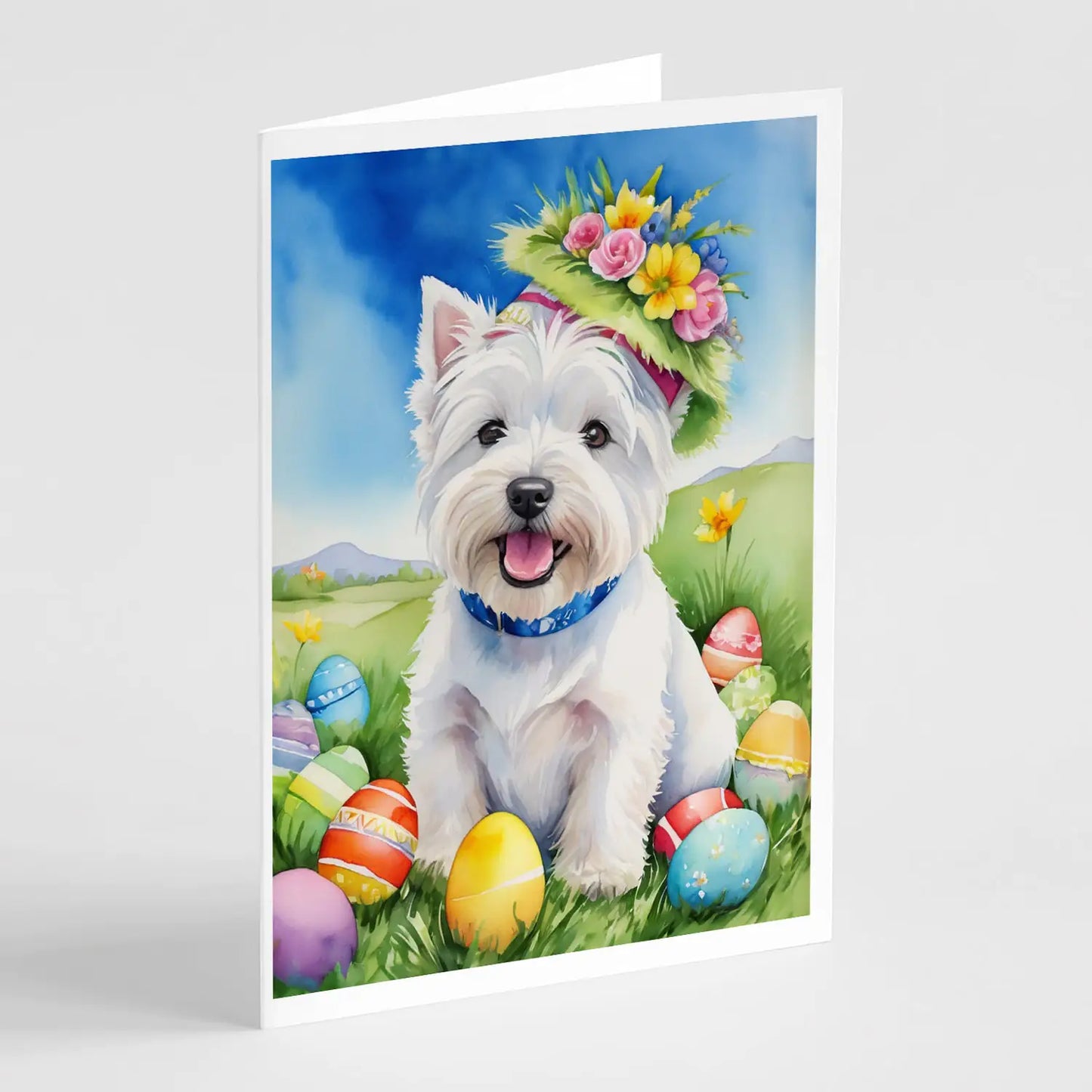 Westie Easter Egg Hunt Greeting Cards Pack of 8