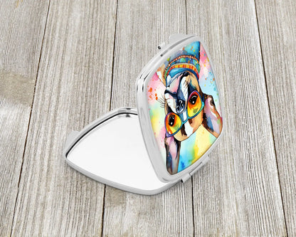 Boston Terrier Hippie Dawg Compact Mirror