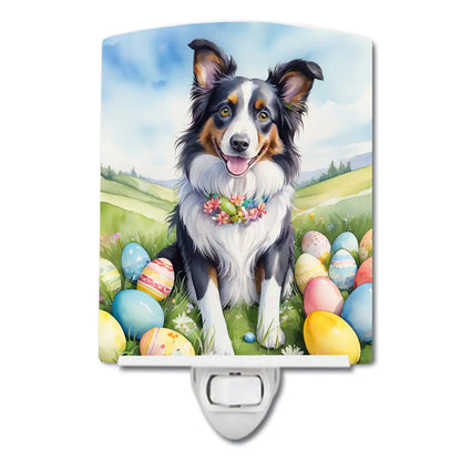 Border Collie Easter Egg Hunt Ceramic Night Light