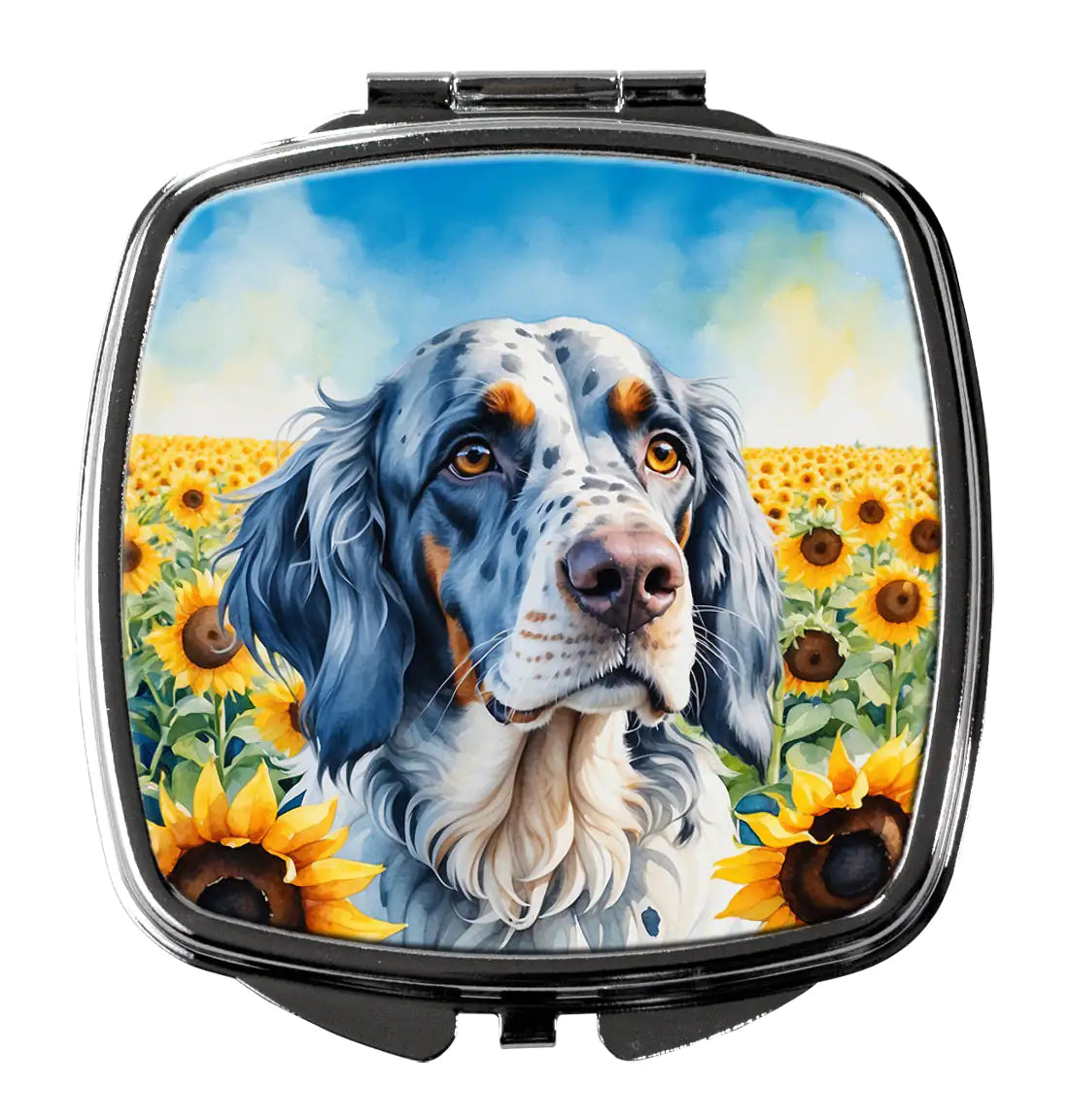 English Setter in Sunflowers Compact Mirror