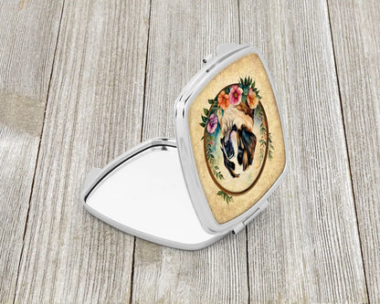 Saint Bernard and Flowers Compact Mirror