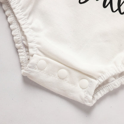 Baby Girls' Mardi Gras Outfit Set Ruffle Sleeve Letter Print Bodysuit, Mesh Tutu Skirt & Hairband