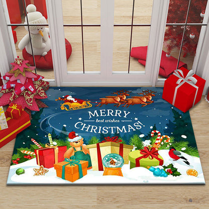Christmas Carpet Living Room Festive Red Floor Mat