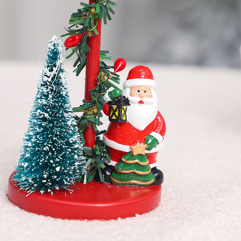Decorations Resin Christmas Tree Elderly Candlestick
