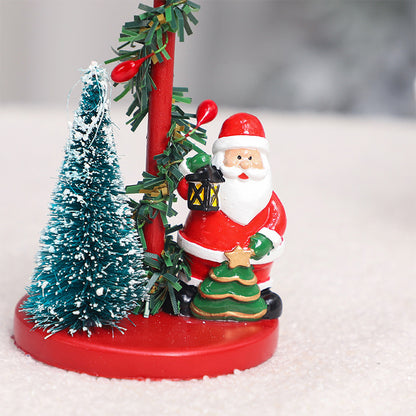 Decorations Resin Christmas Tree Elderly Candlestick