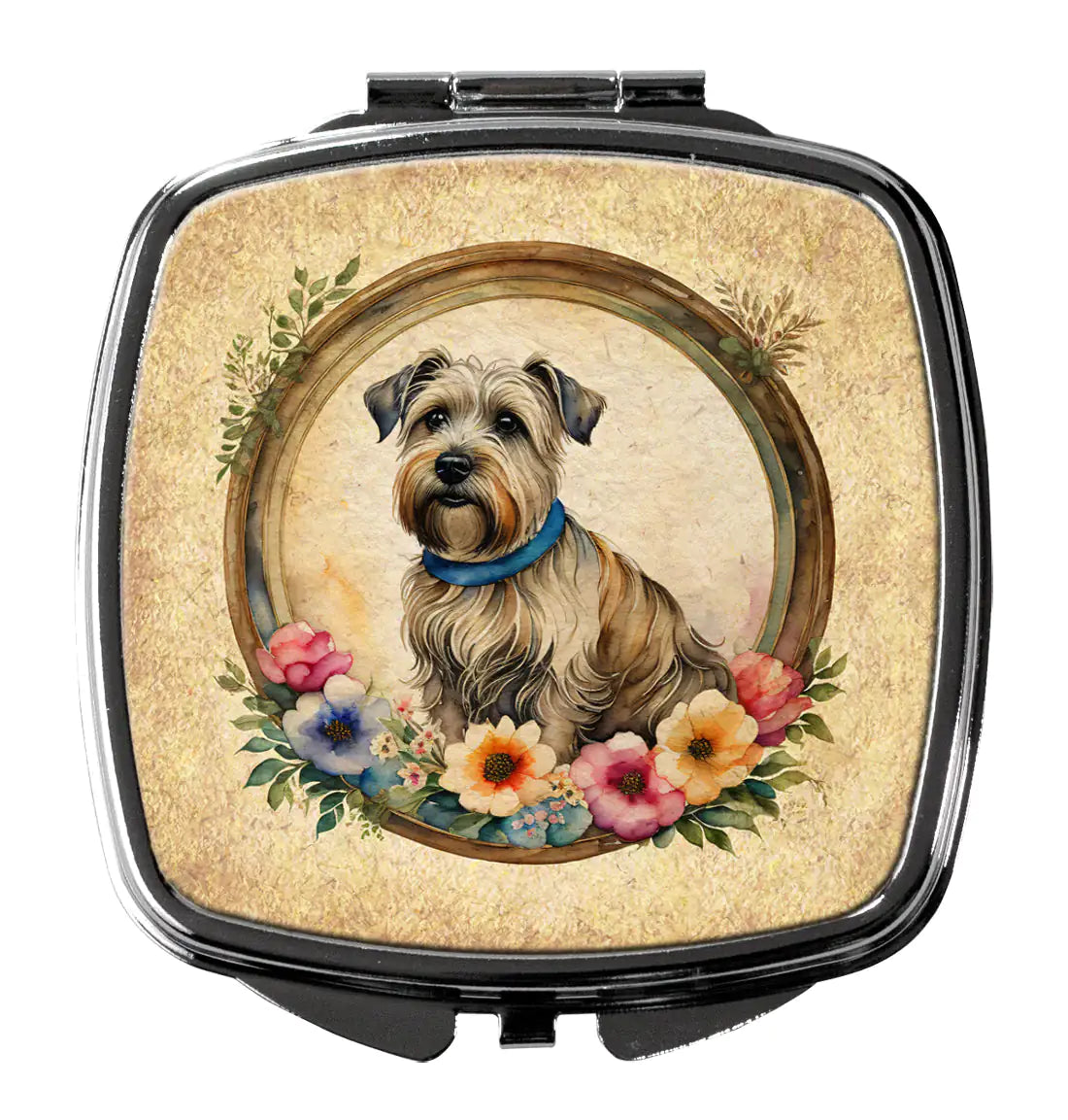 Glen of Imaal Terrier and Flowers Compact Mirror