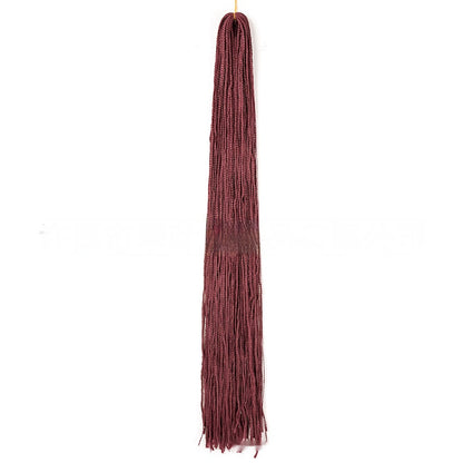 Long braided crochet hair bundle in deep burgundy