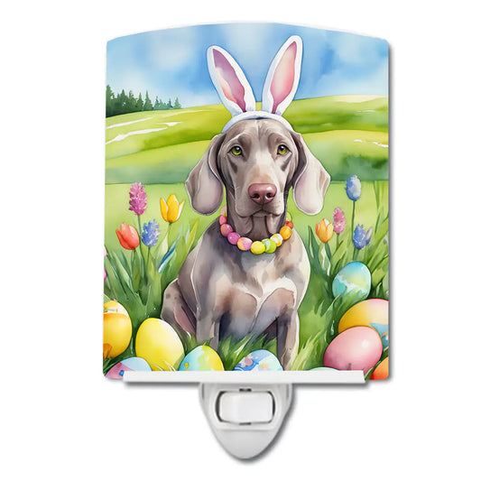 Weimaraner Easter Egg Hunt Ceramic Night Light