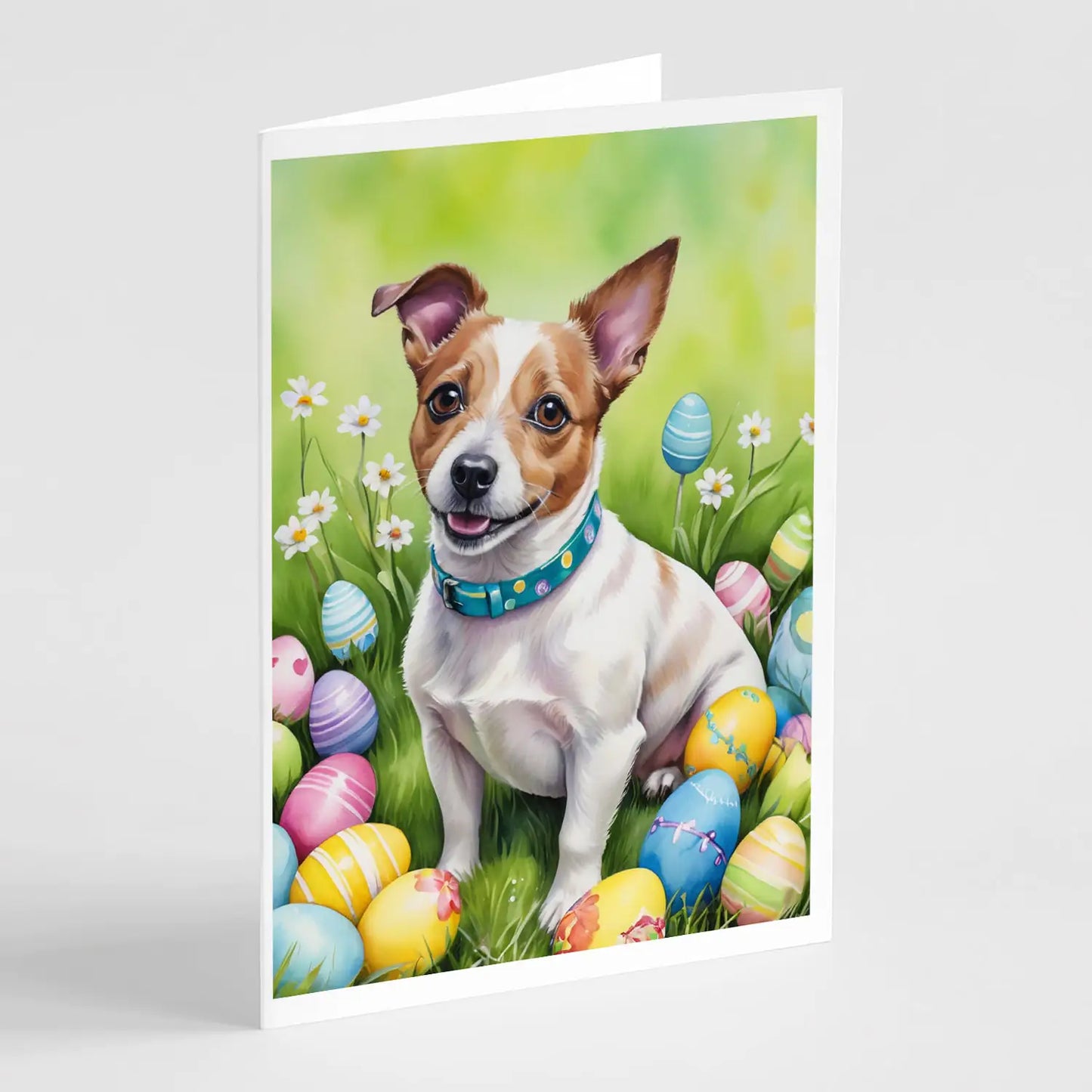 Jack Russell Terrier Easter Egg Hunt Greeting Cards Pack of 8