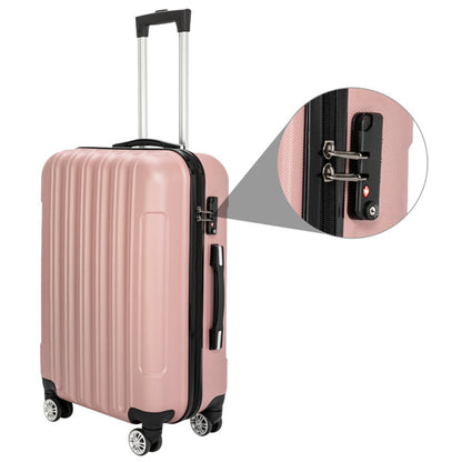 Vertical 3-in-1 Spinner Wheel With Handle Trolley Box 20in 24in 28in ABS Aluminum Alloy Fashion Color - Rose Gold