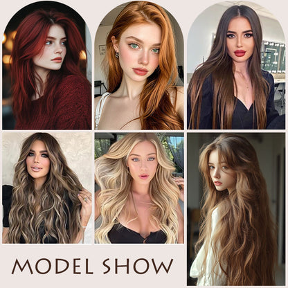 Hold balance Straight Clip In Hair Extensions 24inch For Women, 6PCS Long Soft Synthetic Natural Hairpieces